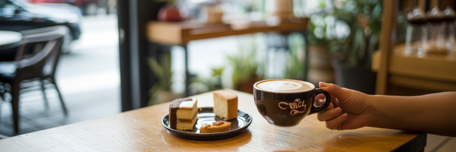 Interior minimalista da cafeteria The Coffee na Vila Mariana