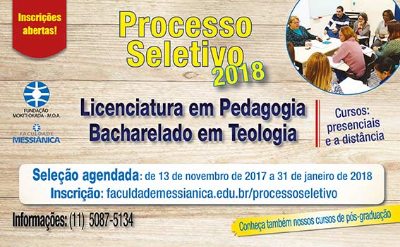 Vestibular para Teologia e Pedagogia na Faculdade Messiânica